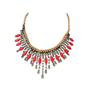 Elegant Red and Gold Necklace